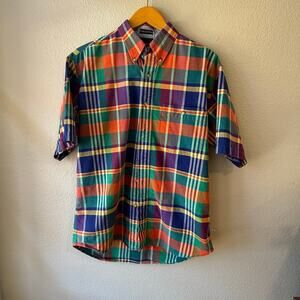 VTG Bugle‎ Boy Plaid Button Down Shirt 90's y2k Size Medium